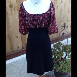 Black and Red Rose Dress